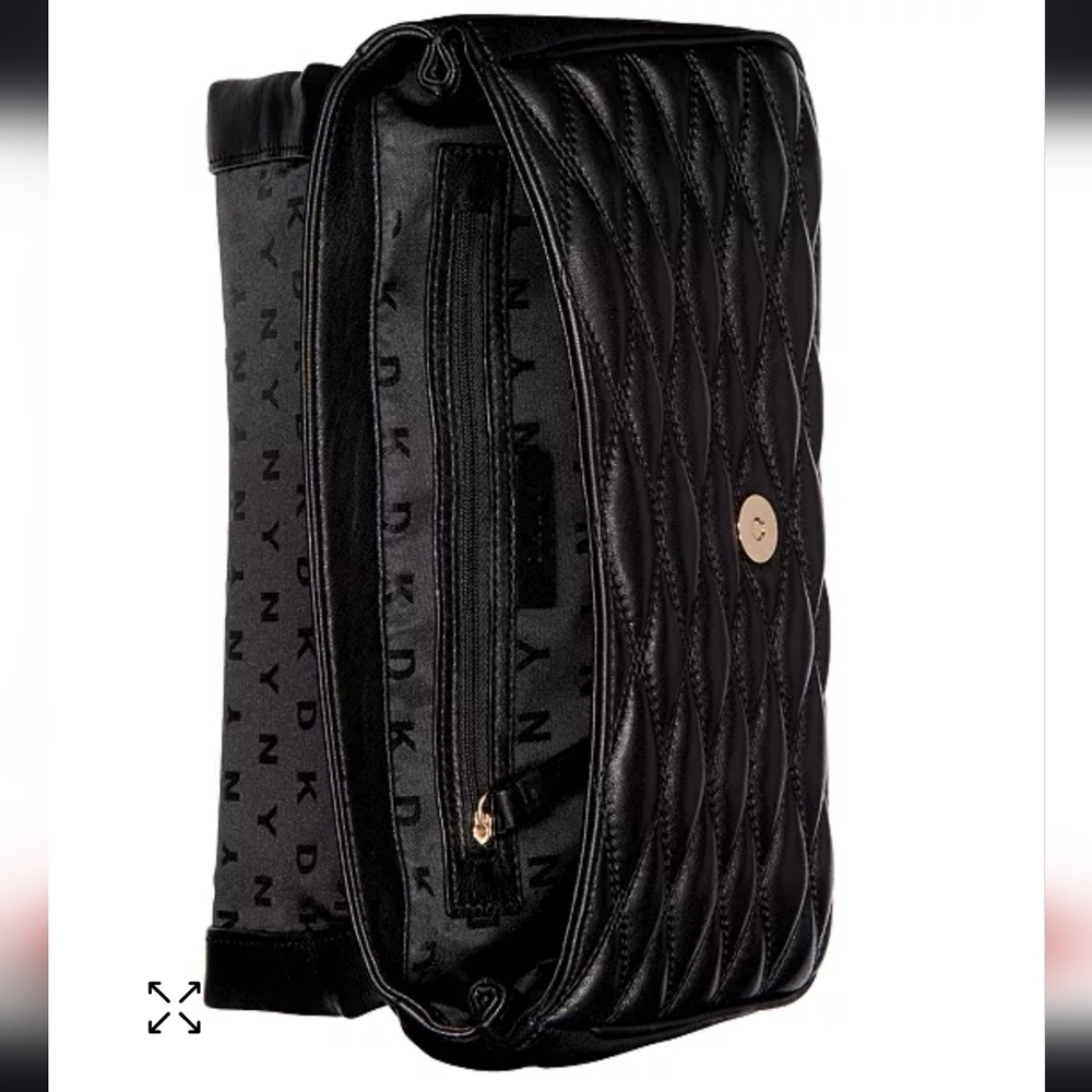 SOLD DKNY Black Diamond Quilted Lamb Leather Lara Top Handle Bag - Picture 7 of 7